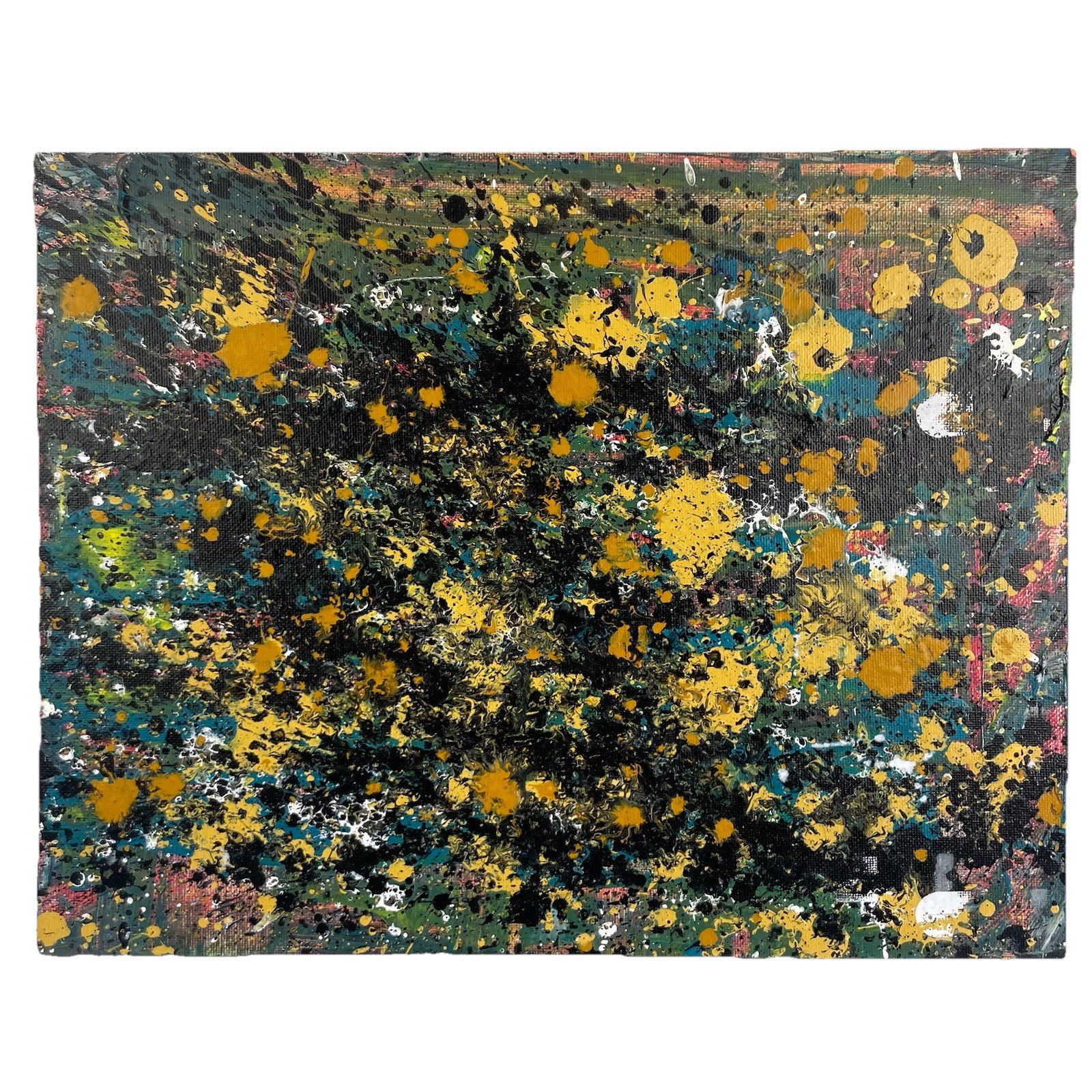 NEW! Abstract Art Painting ORIGINAL Acrylic 11×14 Canvas Panel Multi-Color