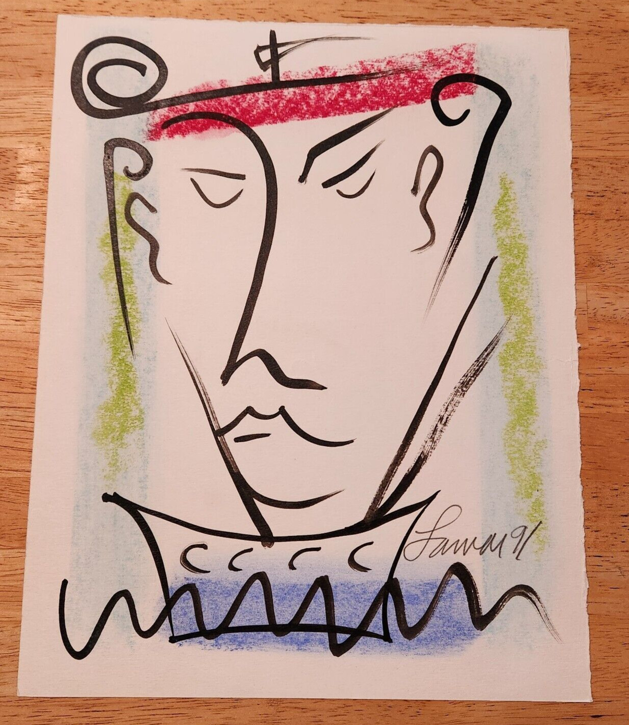 Howard Larmar Original ~ The Head of a Handsome Man ~ 9.5″ x 12″ Signed Original