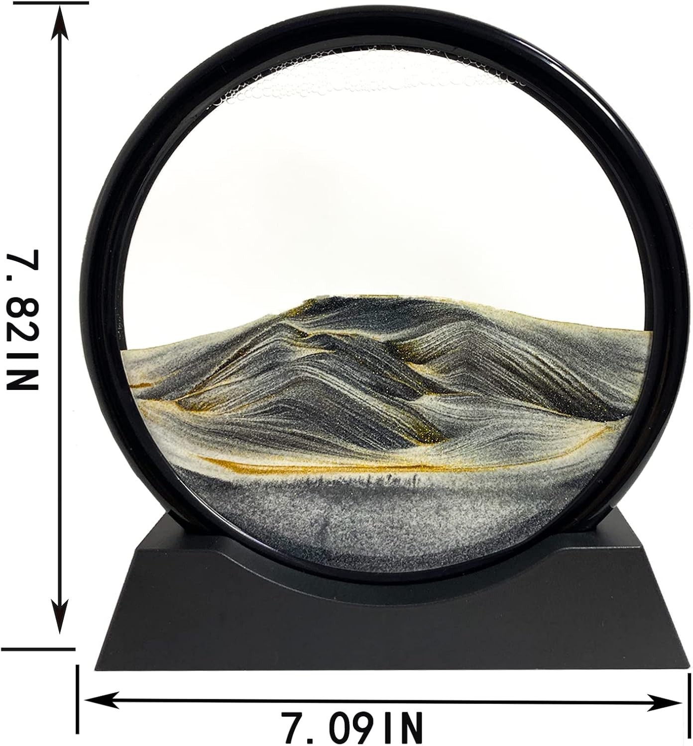 Kinetic 3D Sand Art Picture: 360-Degree Rotatable Ocean Decor for Your Desk