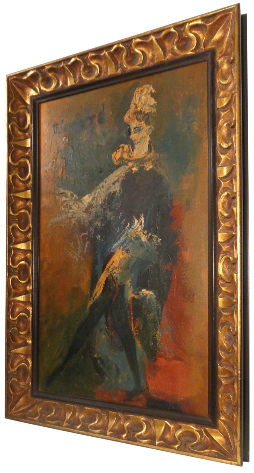 ANTHONY TRIANO (US 1928-1997) MID-CENT SGND HVY IMPASTO O/B CAN-CAN DANCER, FRMD