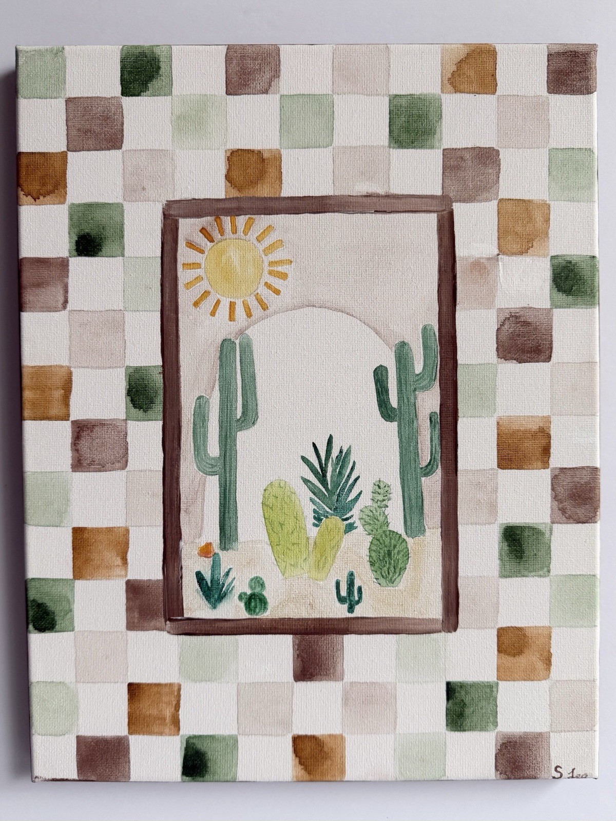 Western Nursery Painting Set – Original Paintings – Horse, Cactus & Sun