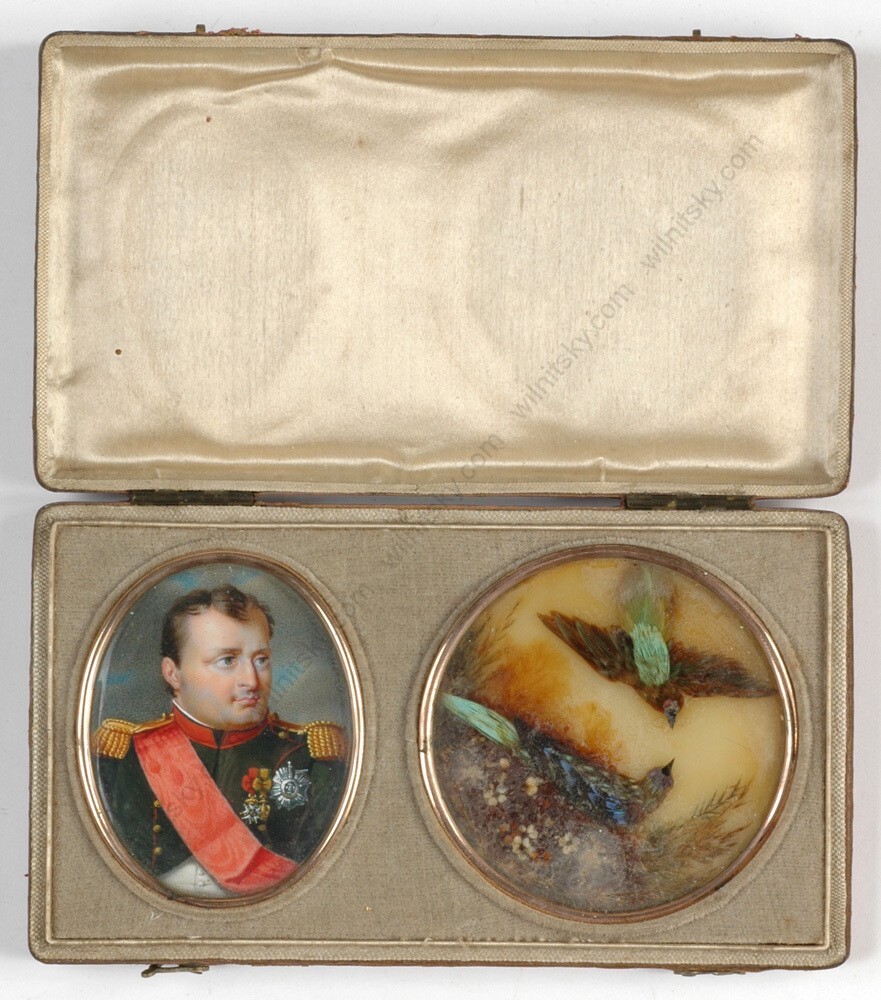 Joseph Parent (ca.1780-1837) «Travelling case w. portrait of Napoleon I» 1815(m)