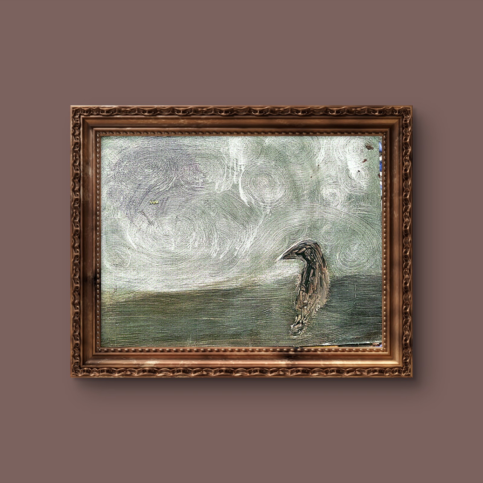 Attempted Murder Of Crows Contemporary Expressionist Abstract Oil 12×16 Board
