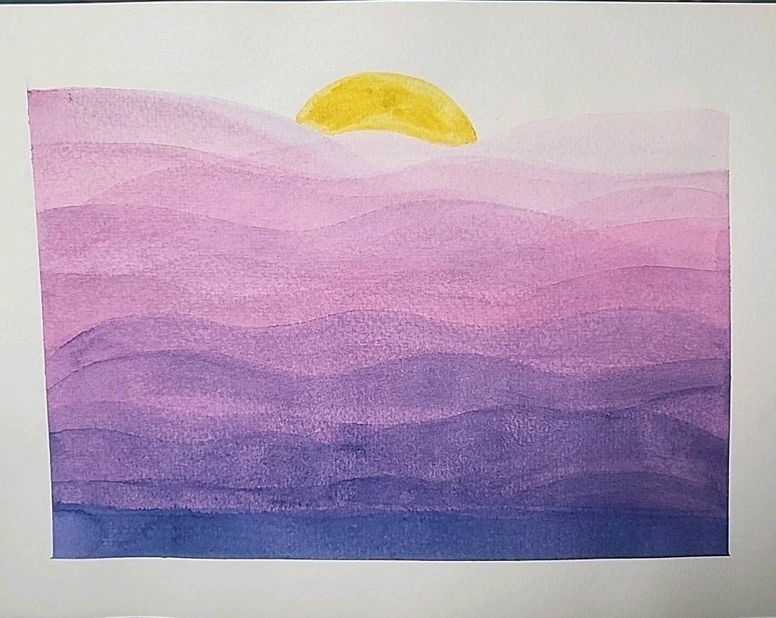Purple Clouds- Original Abstract Watercolor Painting On 140lb Watercolor Paper