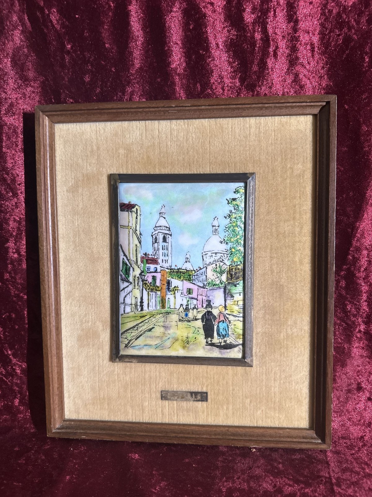 C-07. Hand-Painted Enamel Over Ceramic. After Maurice Utrillo. 1960s