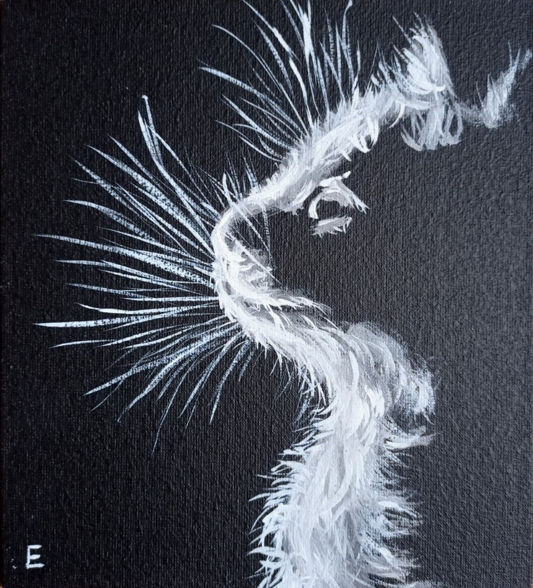 Original Oil Painting Cat Animal Cat Profile Size 8 x 7 inches