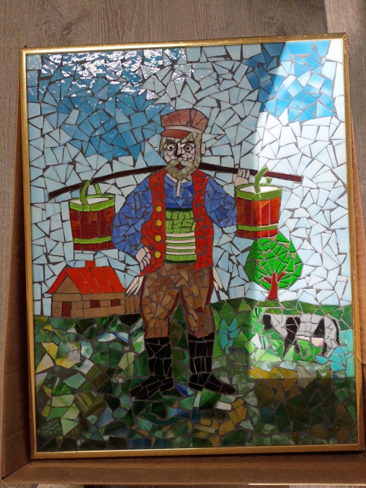 Khaim Pinkhasik Mosaic Art Piece SIGNED