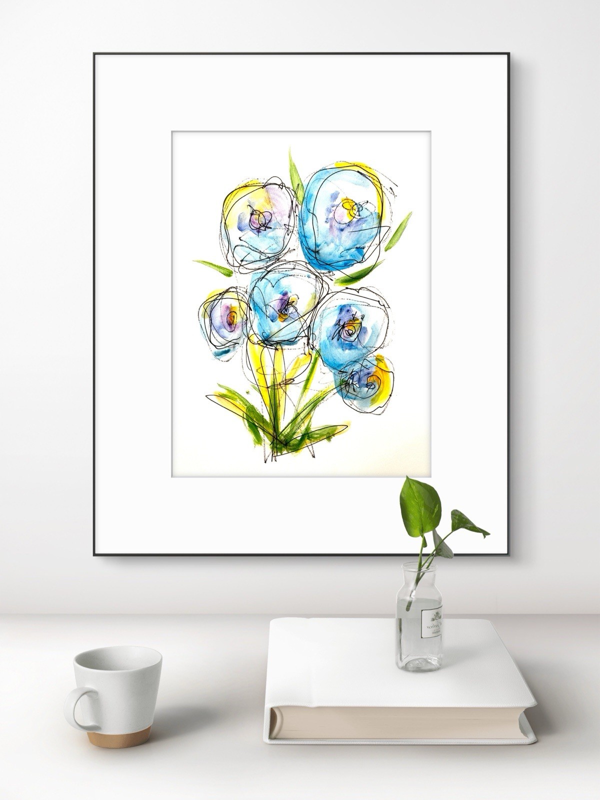 SAMATOWIC Original Abstract 9×12 Flowers Handmade Signed Fine Spring Art 18