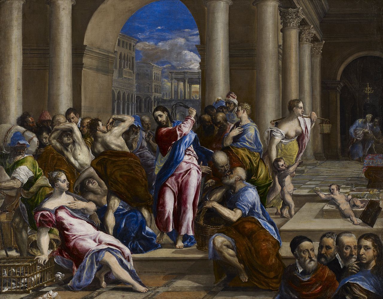 Hand-painted oil painting Christ Driving the Money Changers from the Temple
