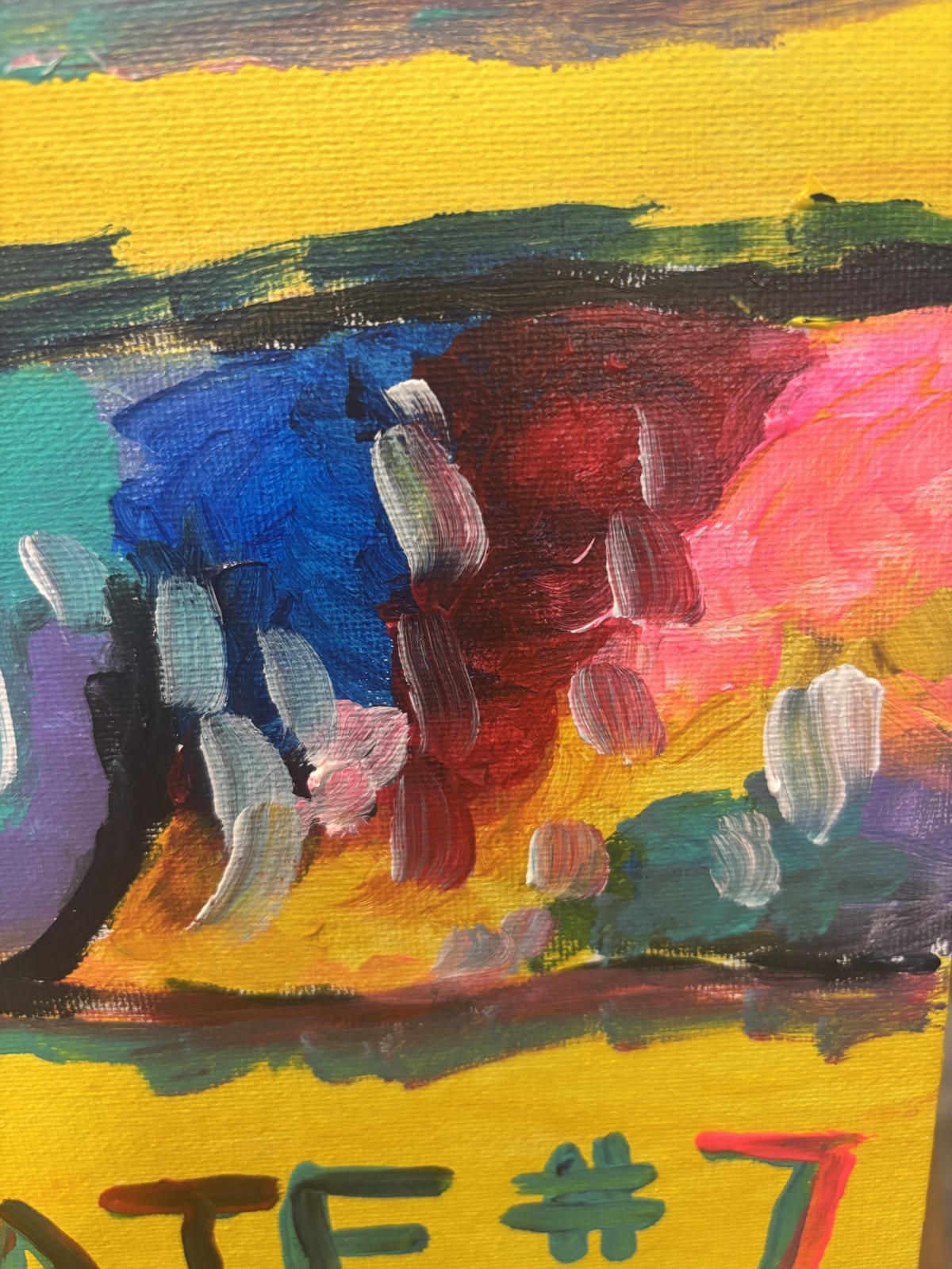 Plate #7: Original Acrylic Colorful Fish Salmon Painting, 11×14, Home Decor