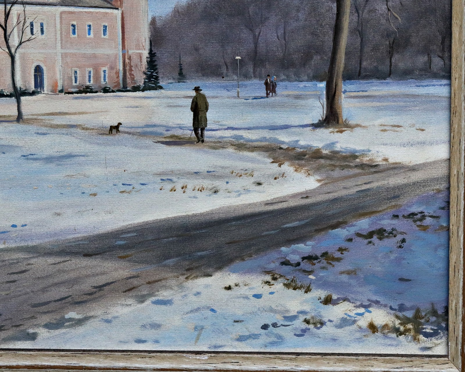 Stefan Cerny Signed Oil Painting, Winter Landscape With Castle, Framed