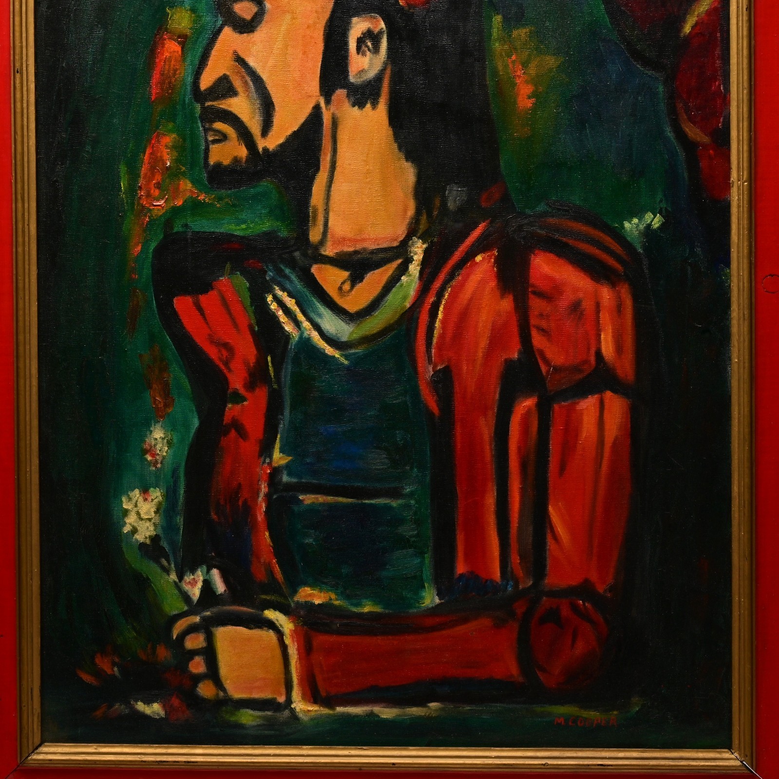 COOPER Original Vintage Signed Georges Rouault Old King Portrait Oil Painting