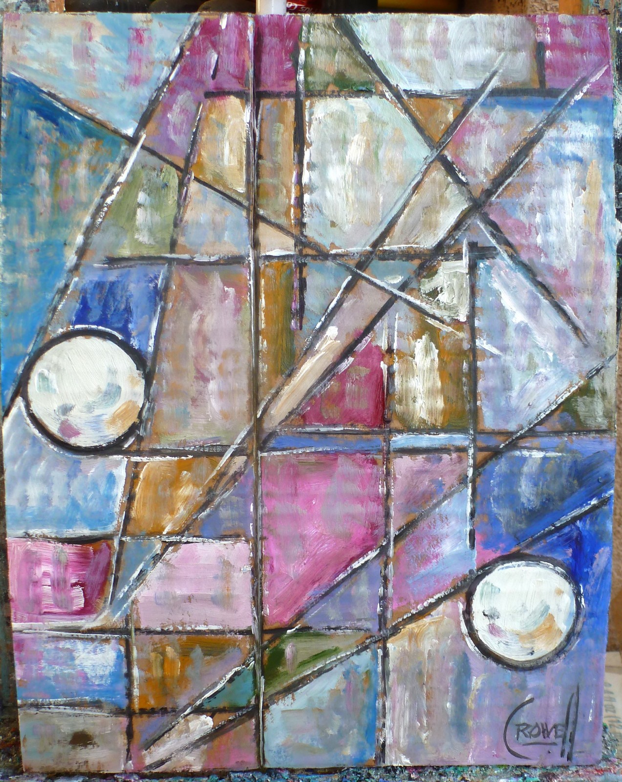 NEVER, EVER AGAIN new card panel Art original 8×10 oil painting by Crowell