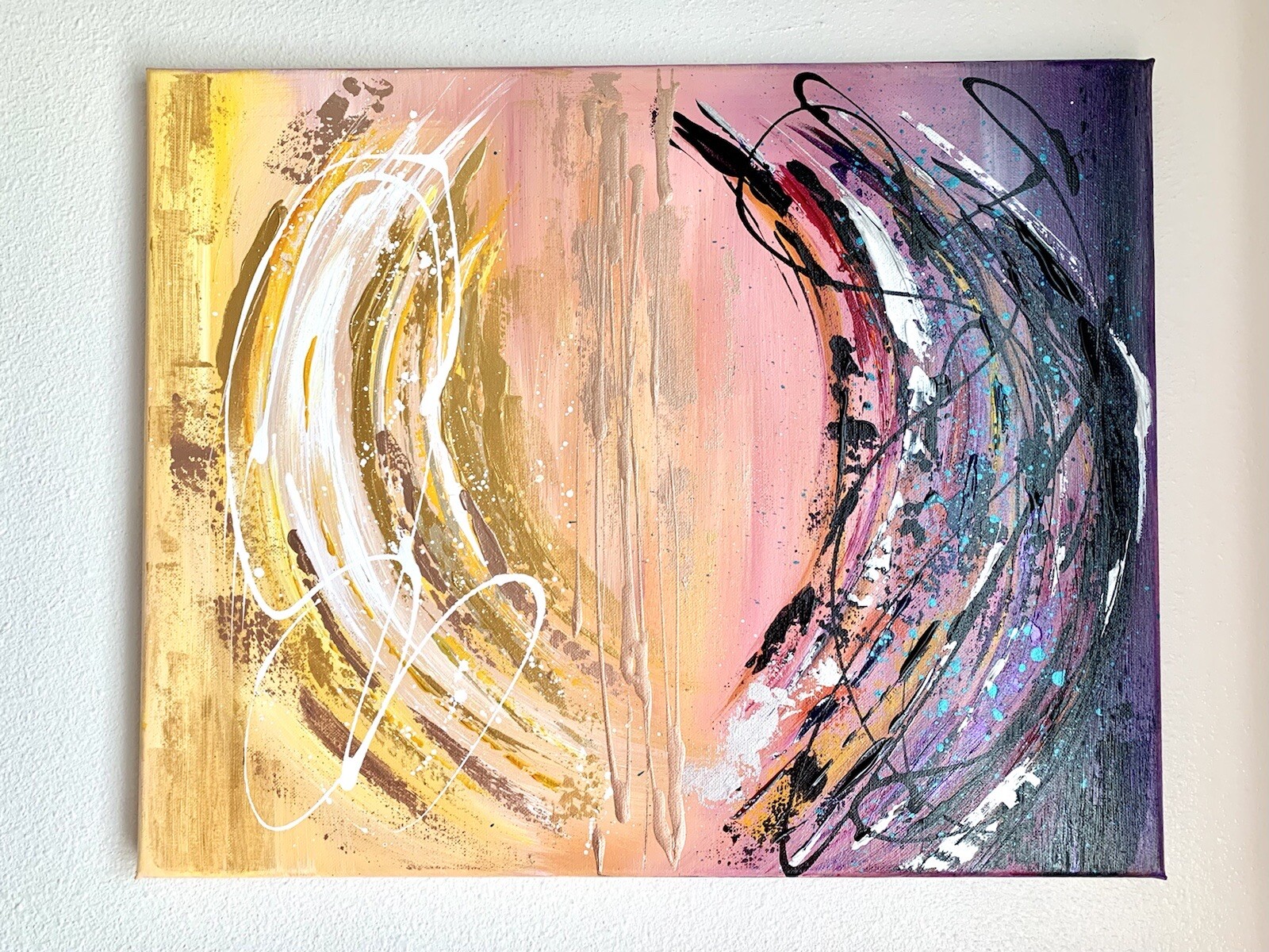 Original Modern art Abstract Acrylic Painting on stretched canvas ~ 16×20”