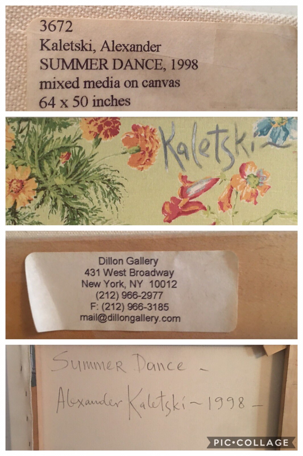 Alexander Kaletski 1998 Signed “Summer Dance” Wallpaper Heroes 50” W x 64” L