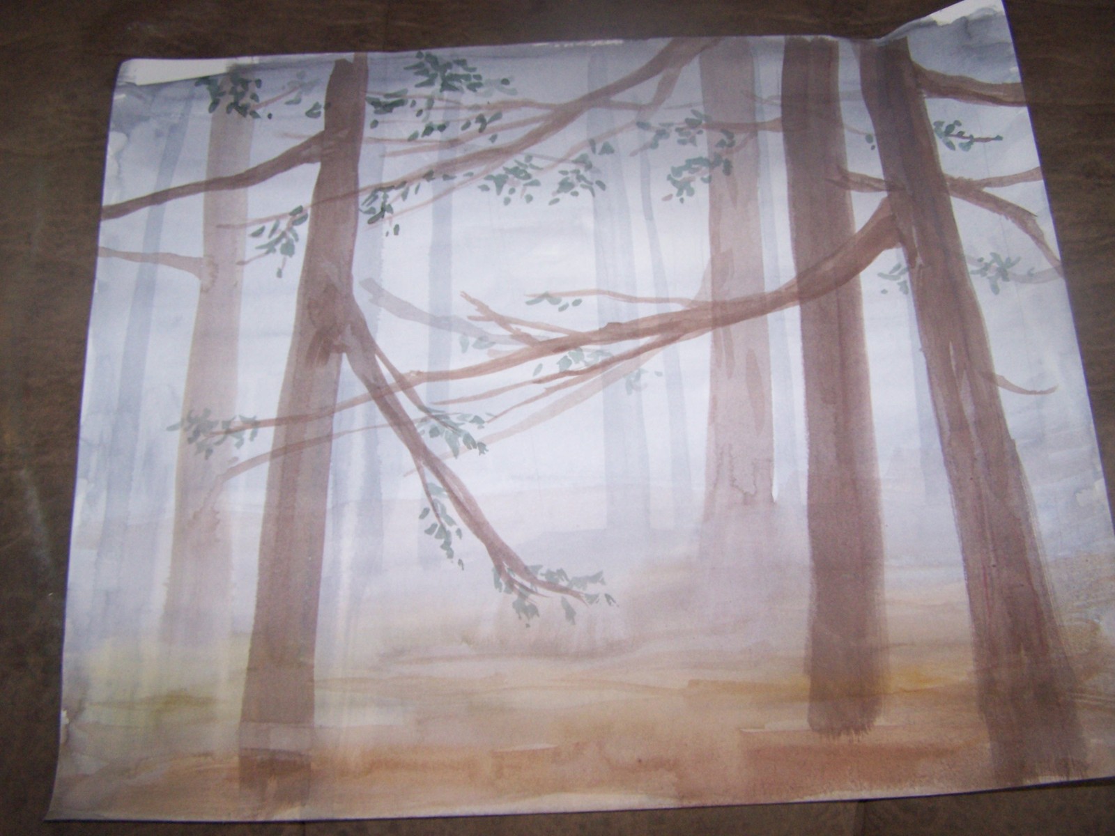 Original Watercolor By Peg Humphreys, Into the Forest 16 1/4″ x 20″
