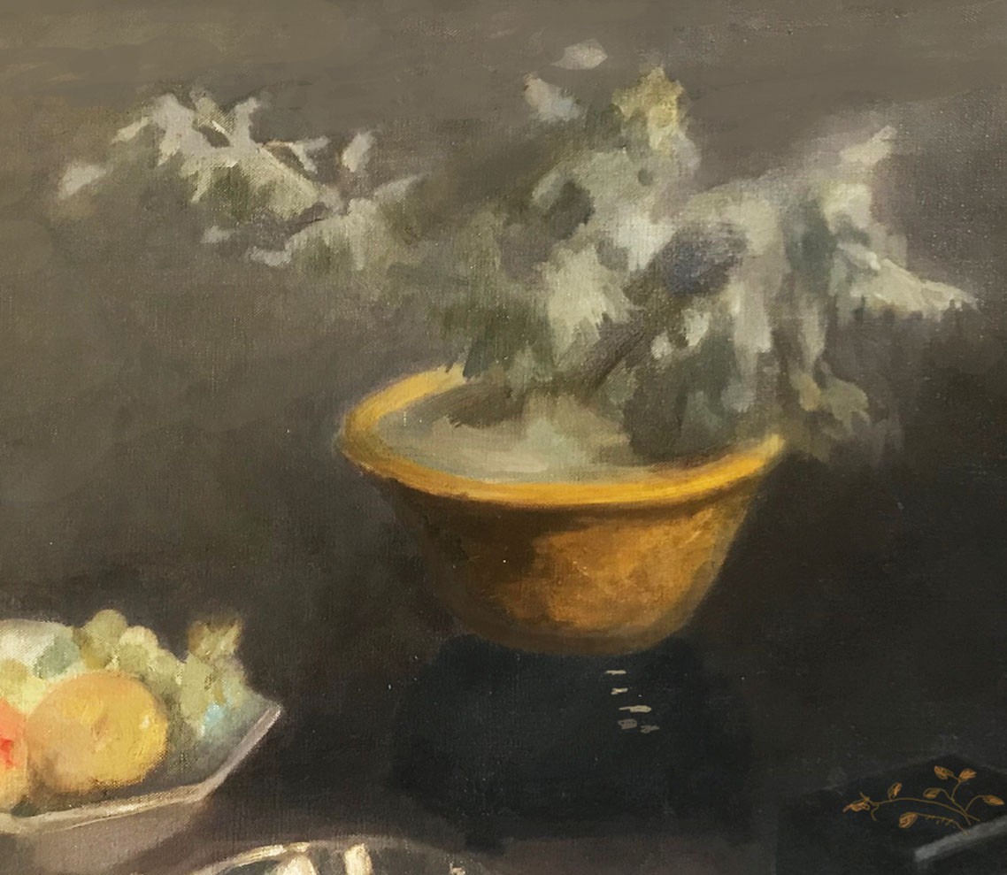 STILL LIFE SALE New York Oil CONTENT JOHNSON ‘Oriental Still Life’, 21″ x 24″
