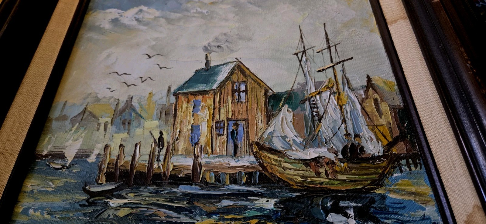 Signed Bernet? Original Oil Painting 23.5X19.5″ Including Frame Art Is 16X11″