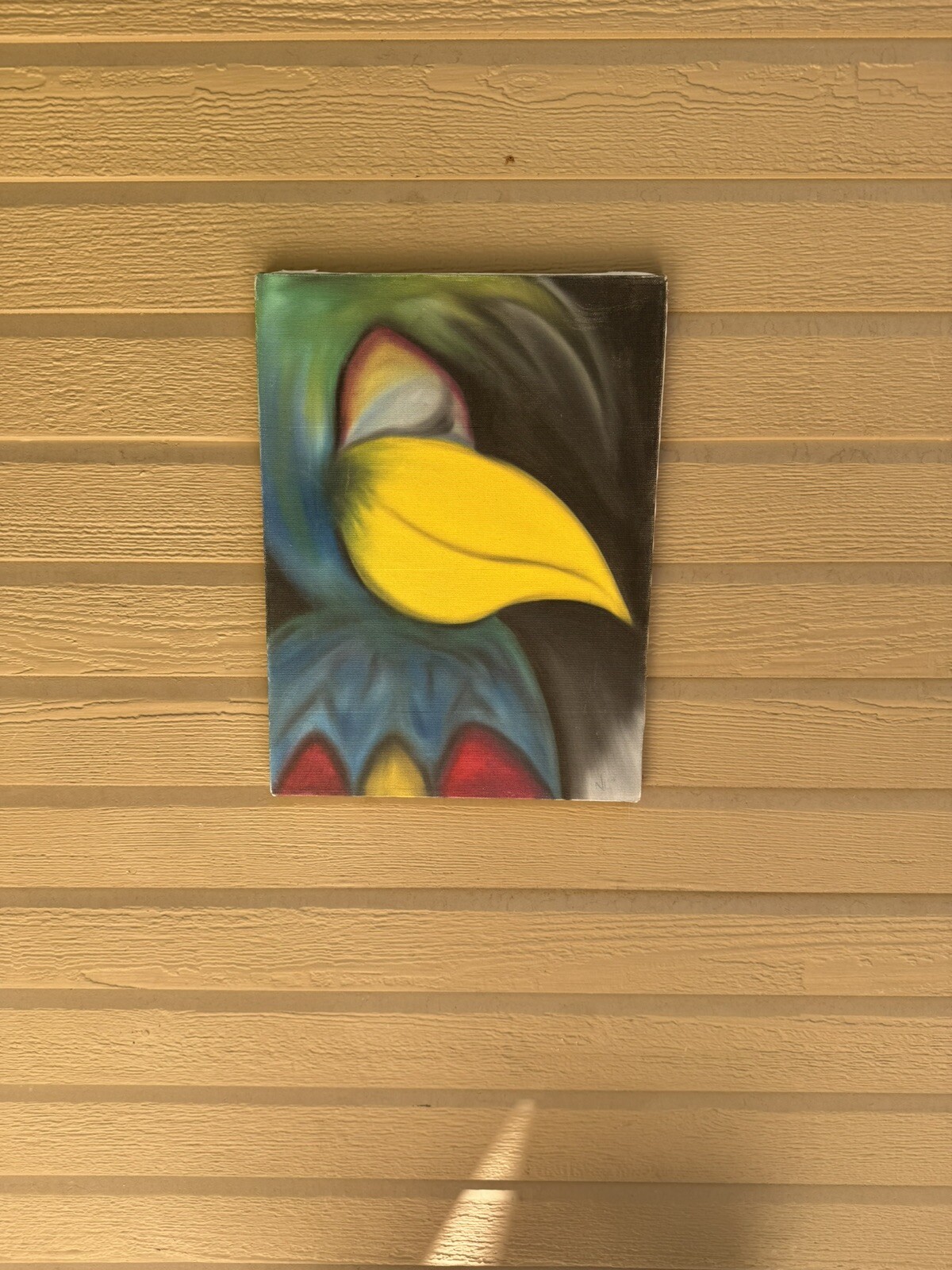 NL 2004 Signed Oil Painting on Canvas TOUCAN Bird Portrait 16 x 12 inch
