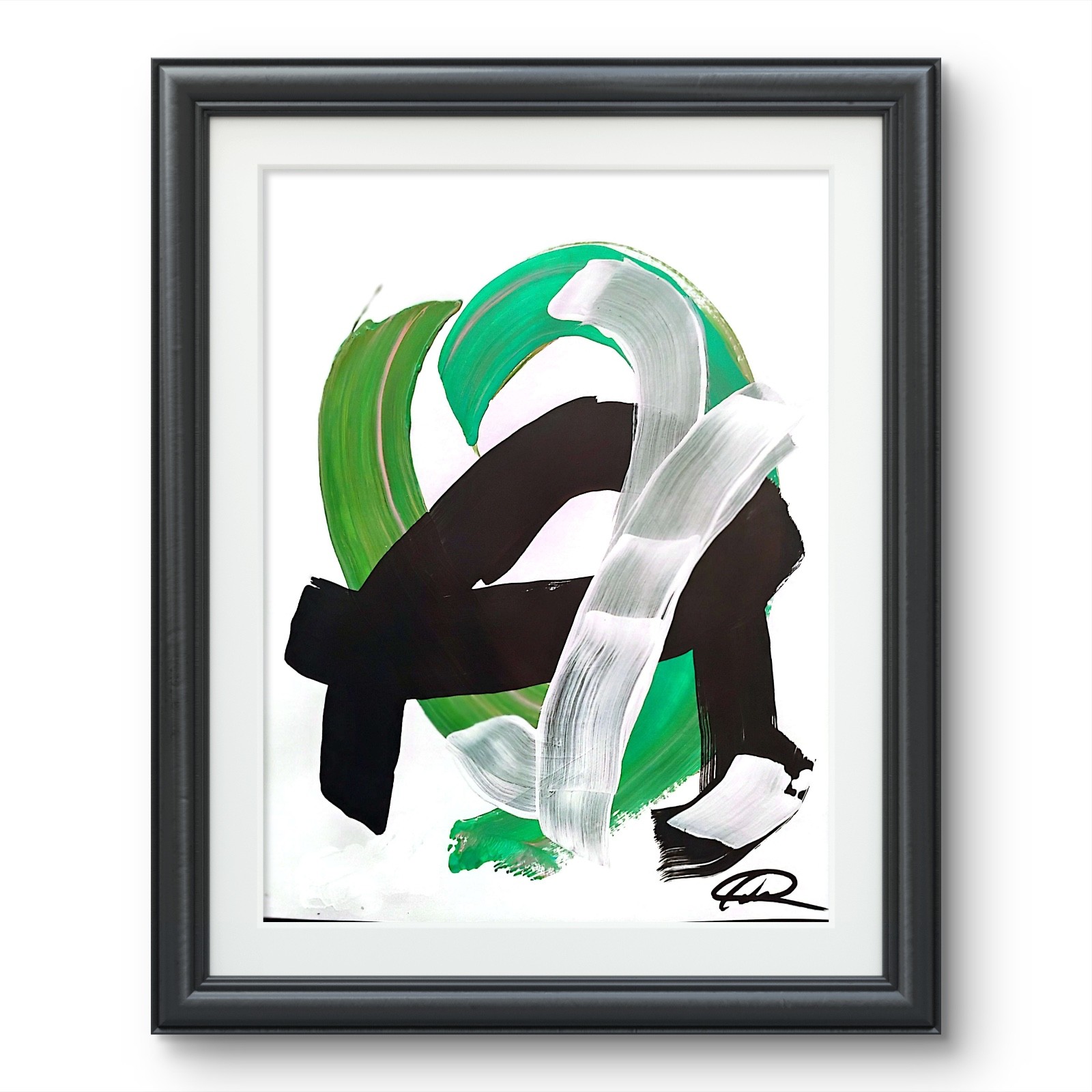 (FRAMED) Original art 14 X 11 The Signature Mixed media Abstract Expressionist