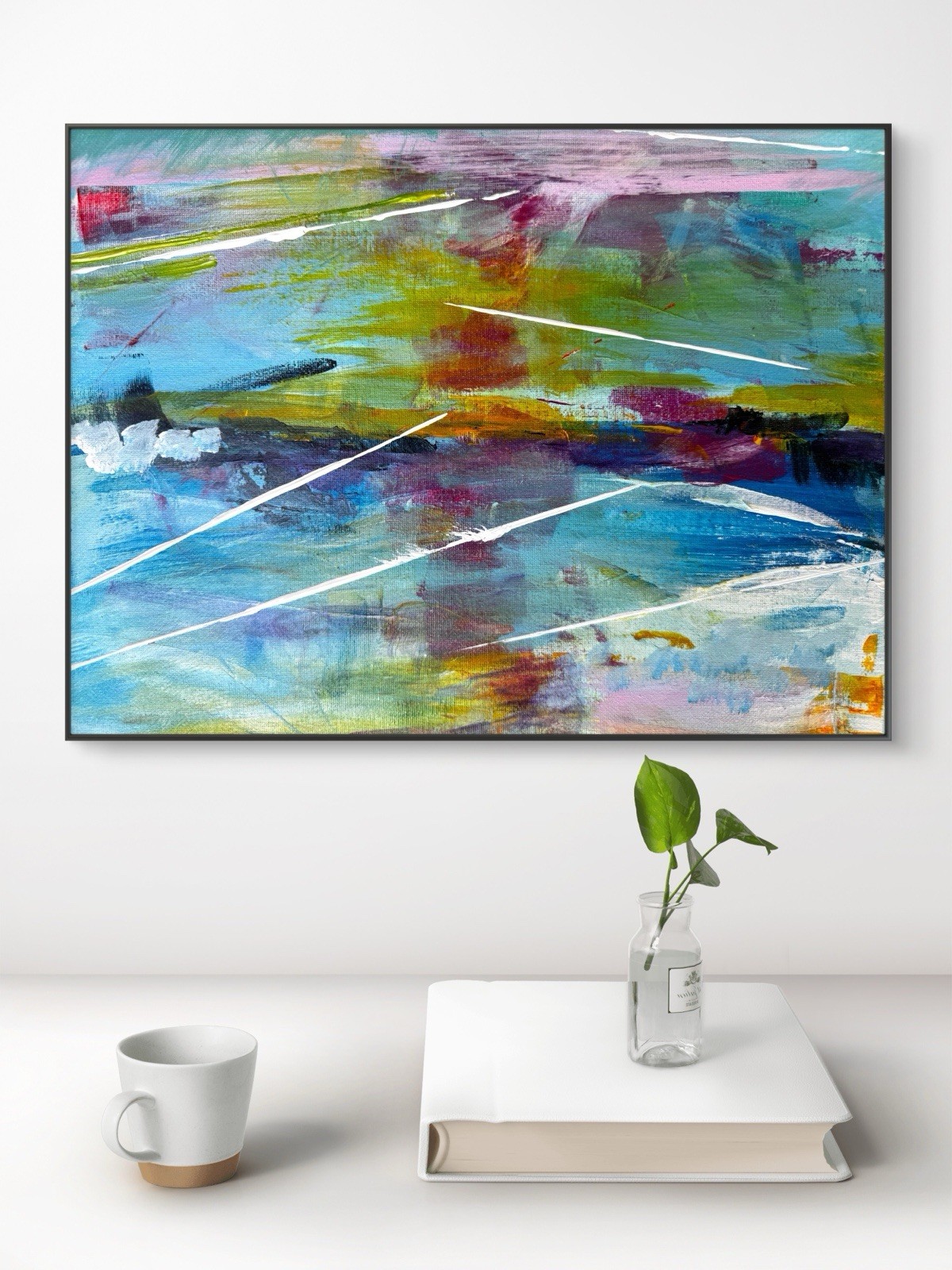 SAMATOWIC Original Abstract 11×14 Sunset Hand Painted Signed Wall Art Decor 271