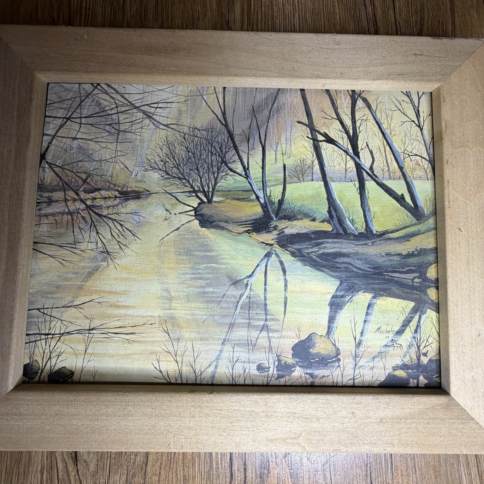 Vintage 2007 Watercolor Landscape Signed Framed 15”x12”