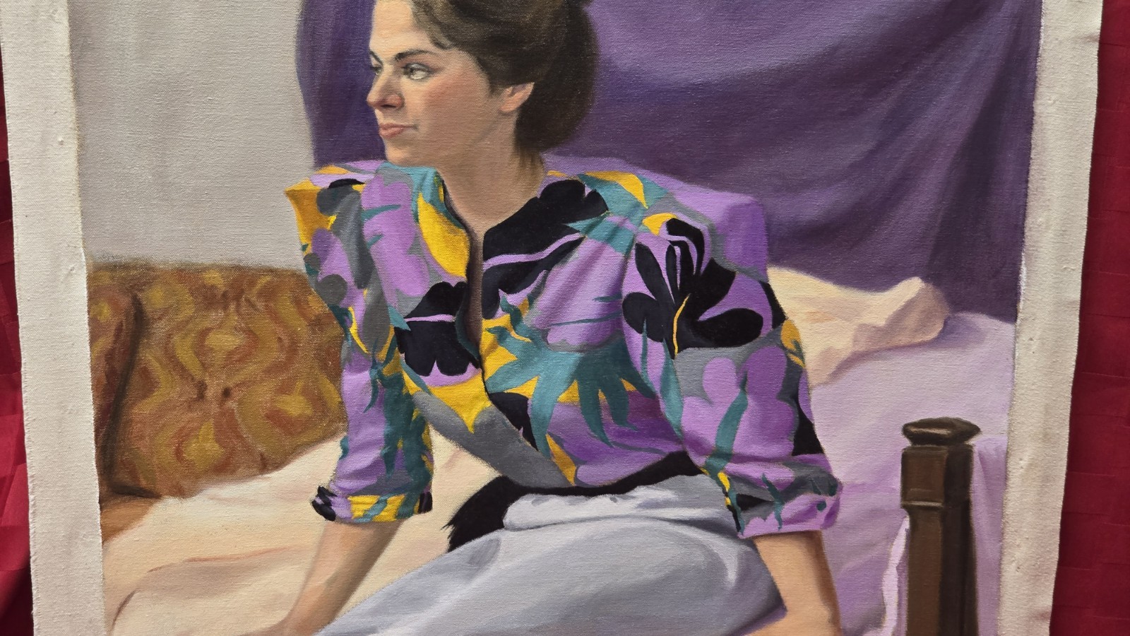 Original Oil Painting Female Portrait M Shaw 1983 PAFA Style 20×24 Canvas