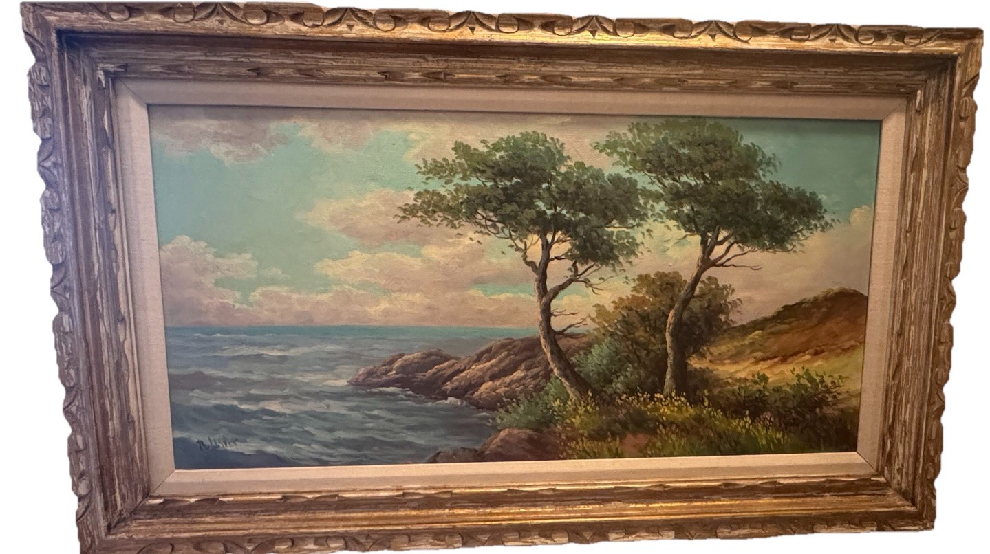 ROBERTA LESTER (1889-1976) VINTAGE CALIFORNIA IMPRESSIONIST SEASCAPE PAINTING
