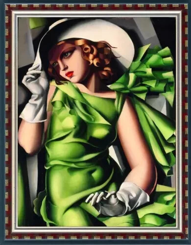 100% Hand Painted Oil Painting Reproduction OF Tamara De Lempicka Girl On Canvas