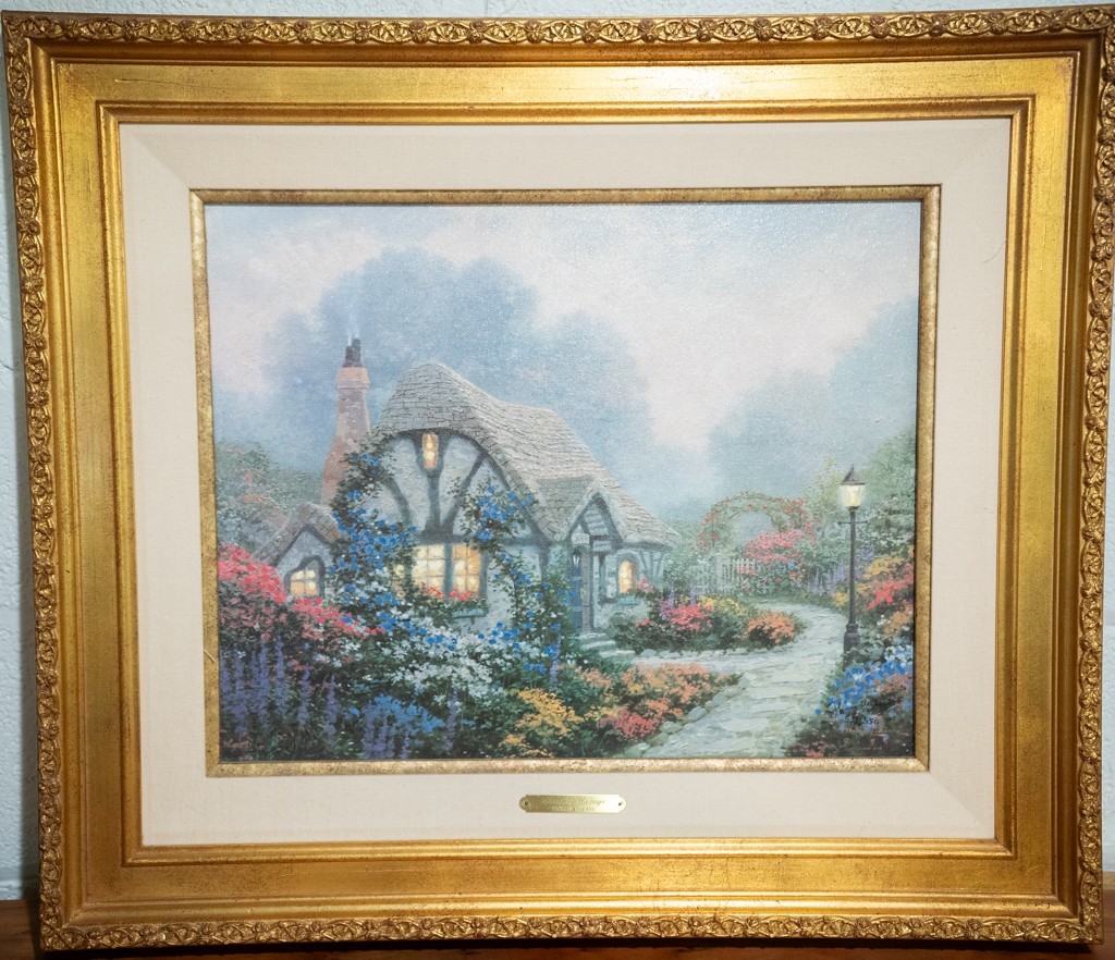 «RARE» THOMAS KINKADE CHANDLER’S COTTAGE SN #531/550