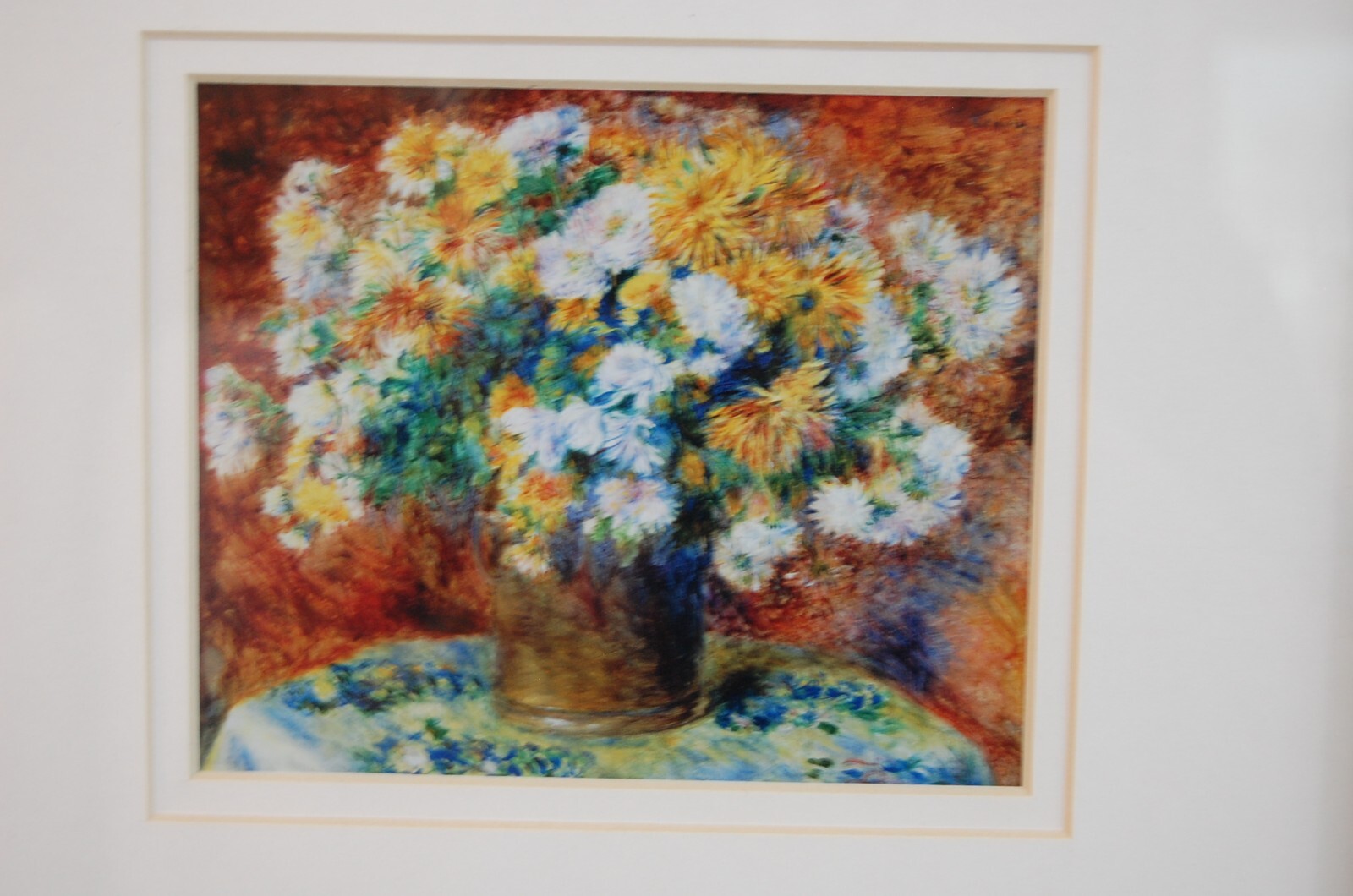 VINTAGE 1990’S FRAMED AUGUSTE RENOIR COLOR PRINT OF » CHRYSANTHEMUMS (1881-82) «