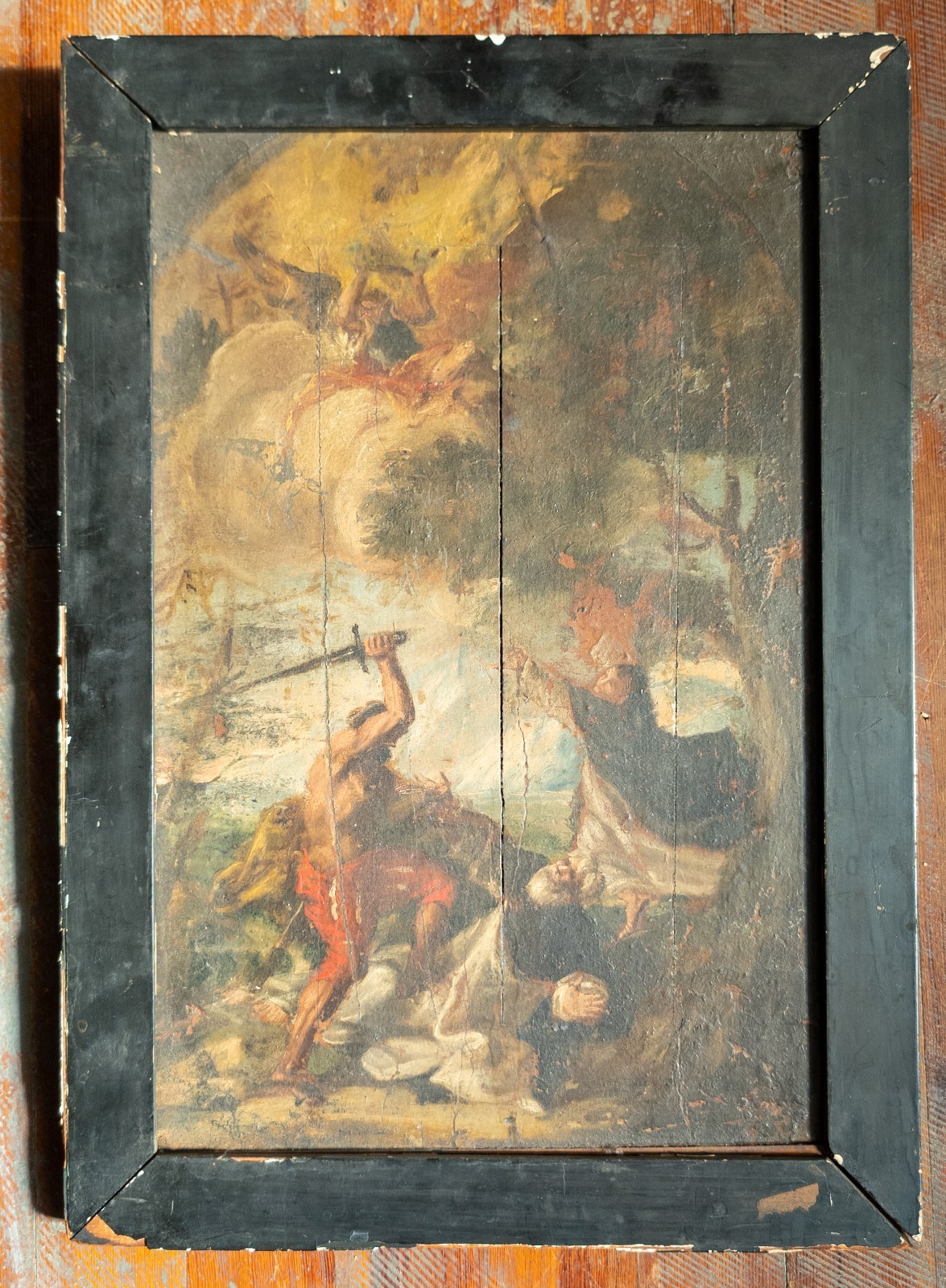 Antique 18th Century Central European Italian School Painting Martyrdom of Saint