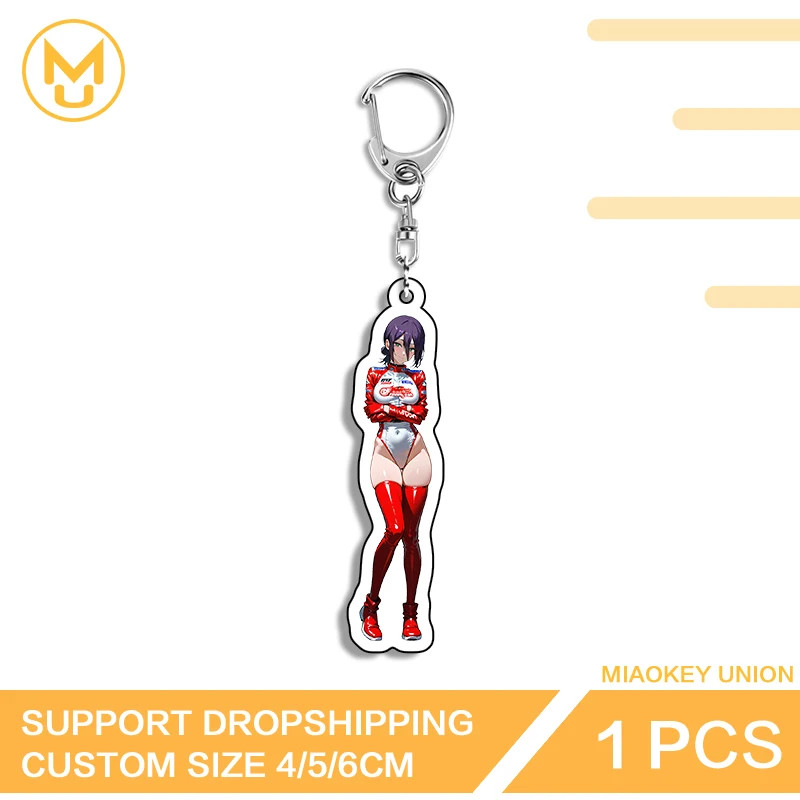 Reze Keyholder Racing Girl Keyring Car Backpacks Suitable Schoolbag Decoration