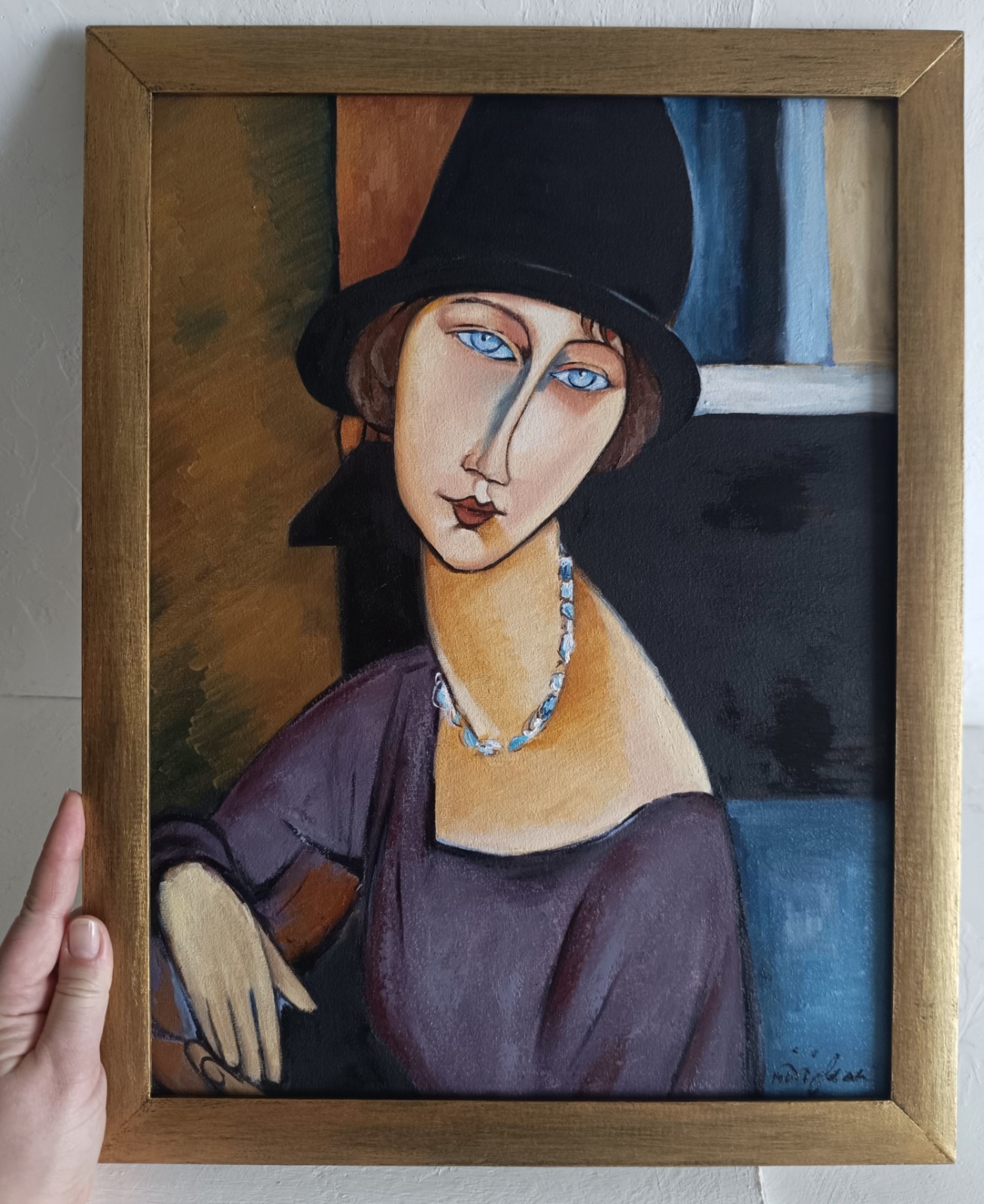 Jeanne Hebuterne Modigliani reproduction handmade oil painting 11.8×15.7 in