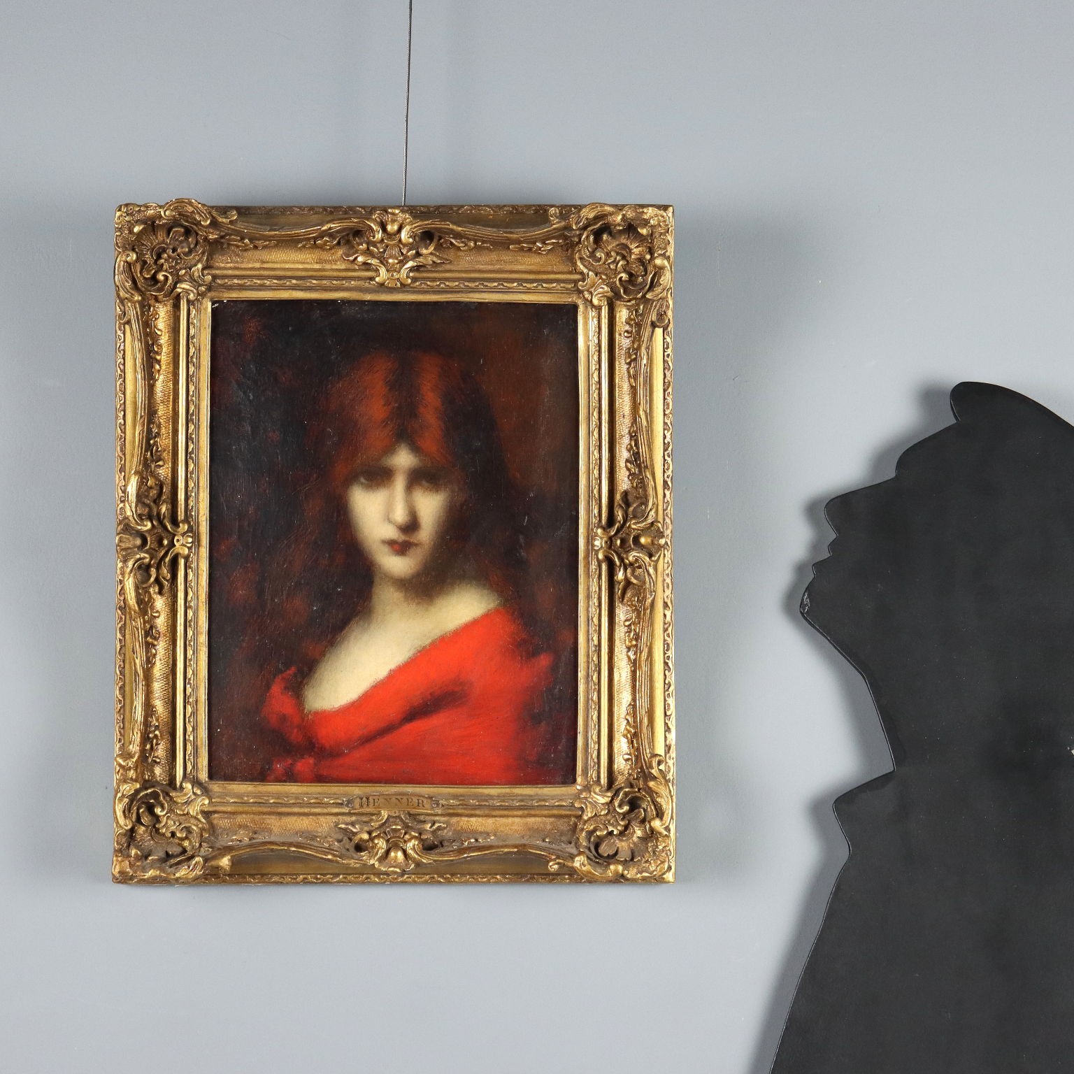 Antique Painting Attributed to Jean-Jacques Henner Portrait of a Woman