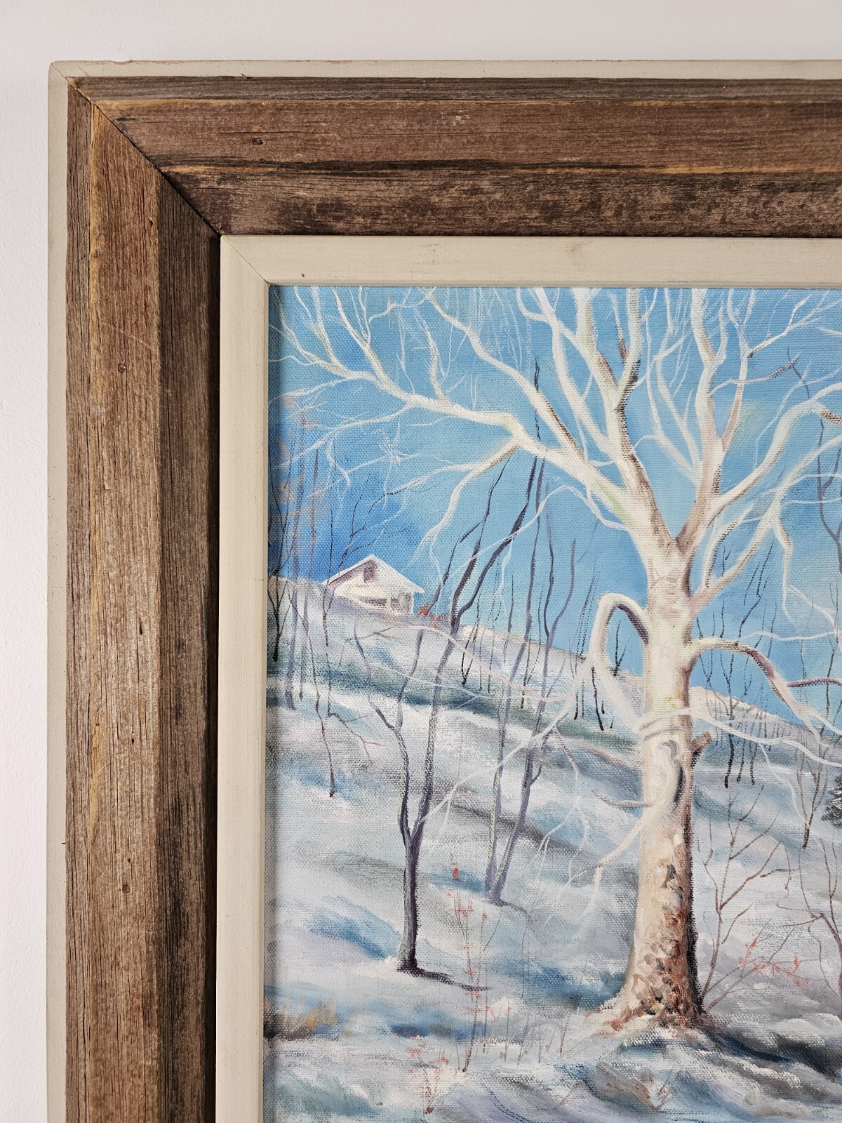 Vintage Original Signed Carl Mitchell Oil Painting 30.5×24.5 Framed Art VTG 1965