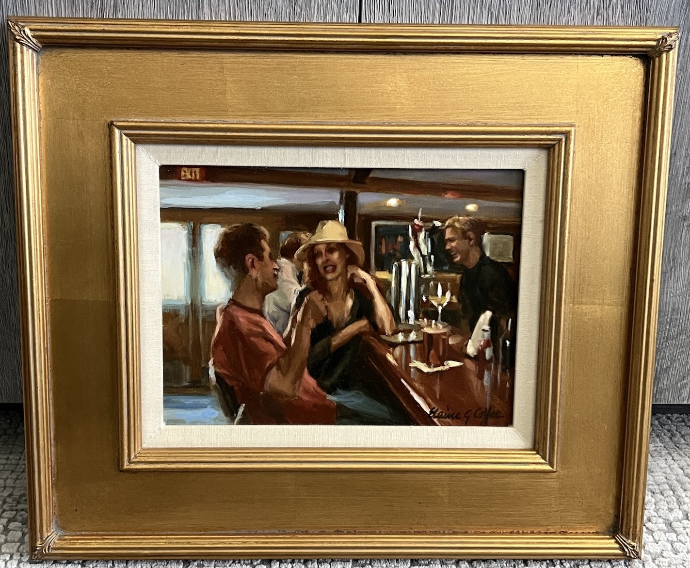 Elaine Coffee Original Painting “After The Beach At Joe’s” -20×17” Framed