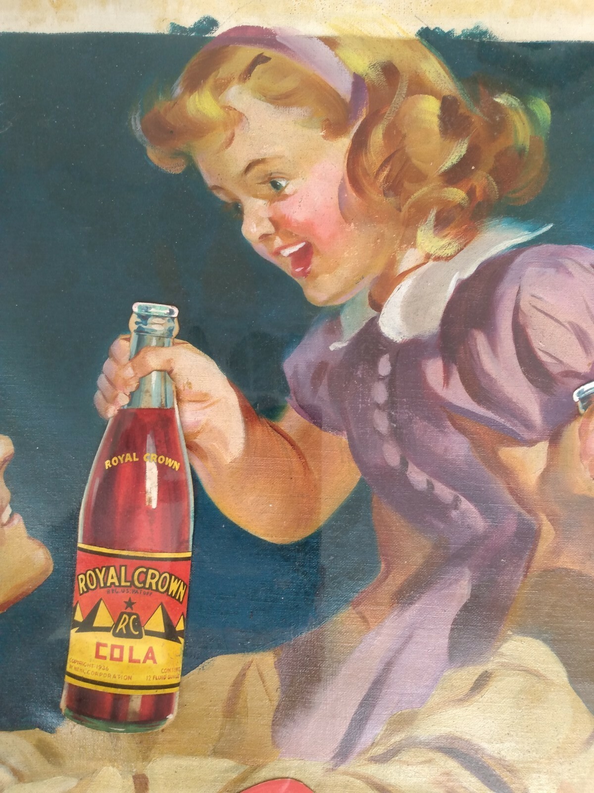 ROYAL CROWN COLA- ORIGINAL ILLUSTRATION PAINTING -FREDERICK SANDS BRUNNER- 1943