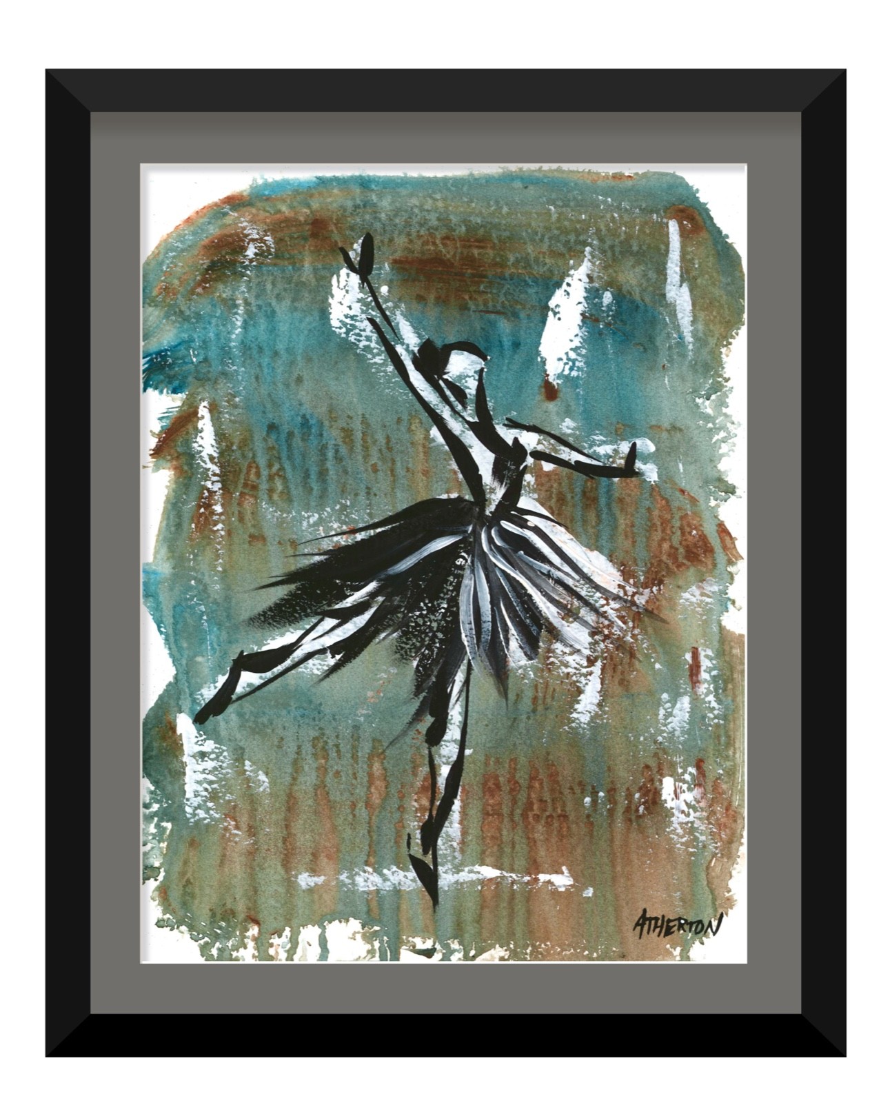 9×12 Original Ballerina 3 Painting Modern Abstract Dance Figure Expressionist