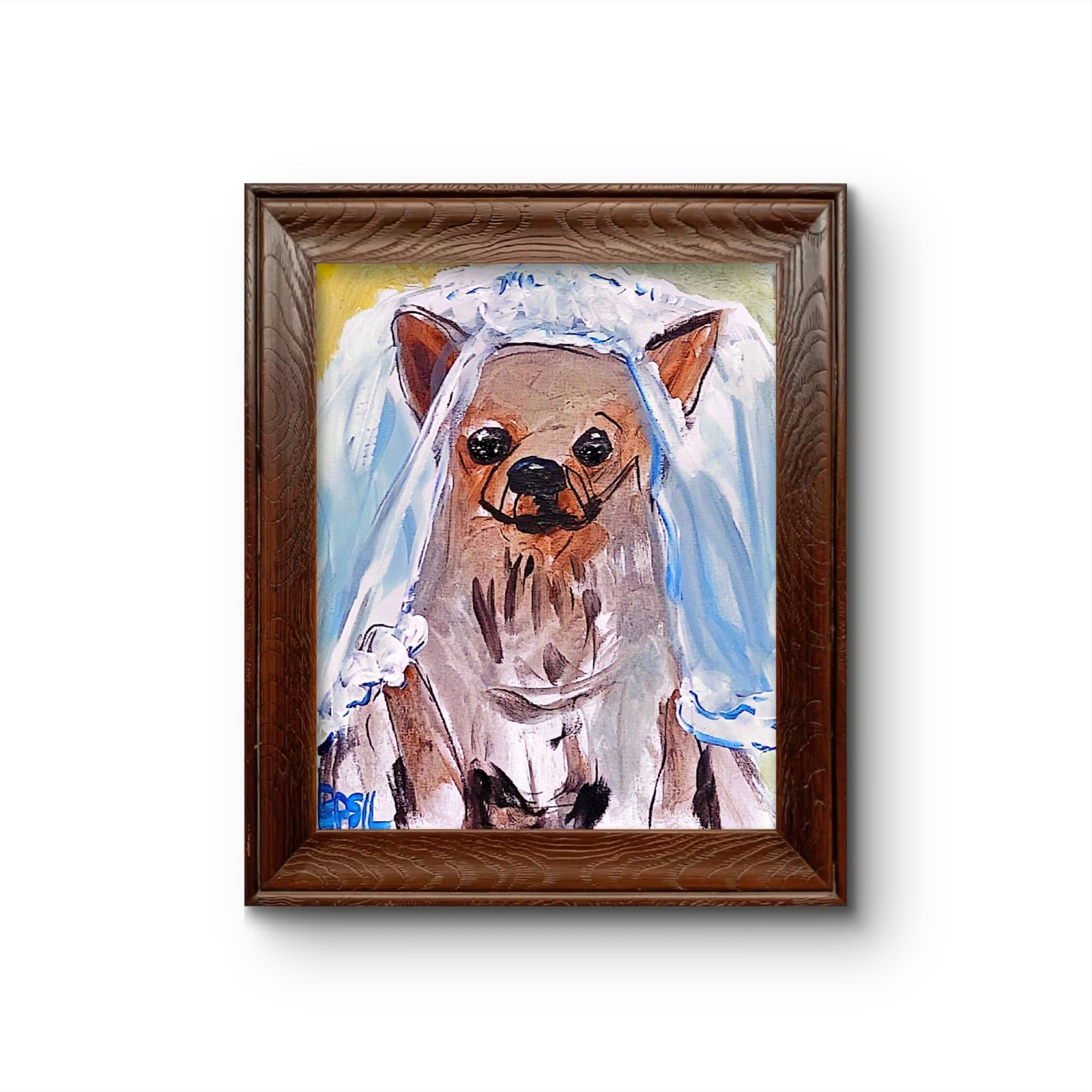Chihuahua Bridzilla Original Expressionism Acrylic Abstract Canvas 11×14