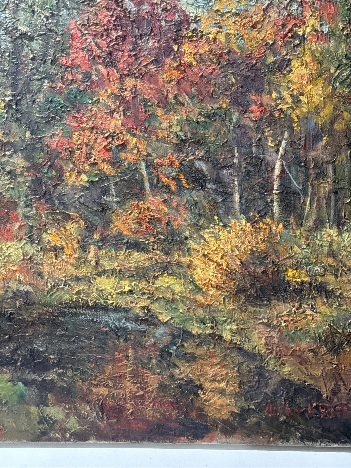 ARTHUR SAFFORD PAINTING AMERICAN LANDSCAPE IMPRESSIONIST CHUNKY OIL 24″ LISTED
