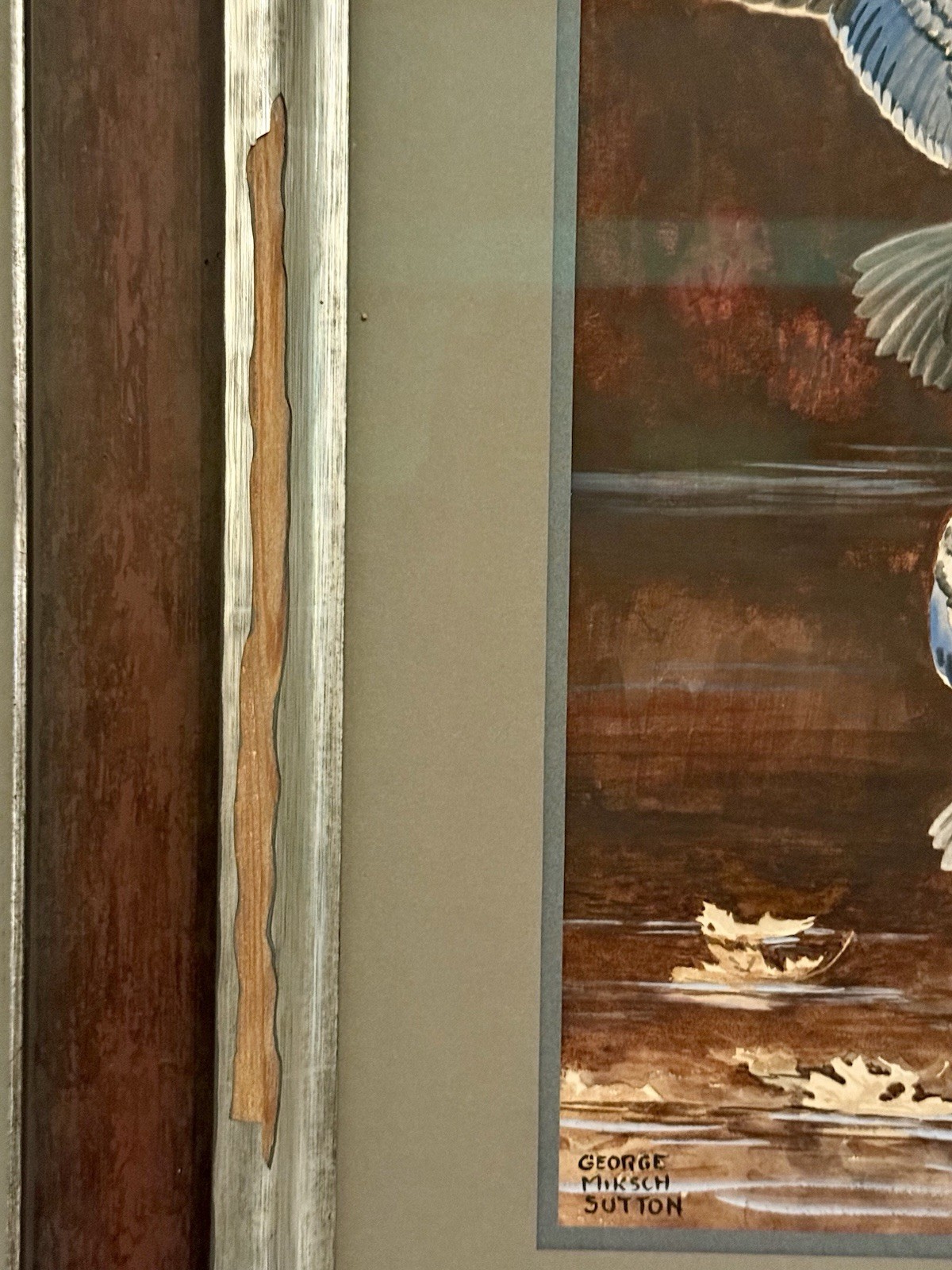 George Miksch Sutton Original Bird/Duck Art Painting Wood Ducks, Signed, Framed