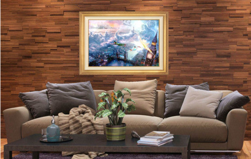 Thomas Kinkade Tinker Bell and Peter Pan fly to Neverland 12×18 R/E COA 13/40