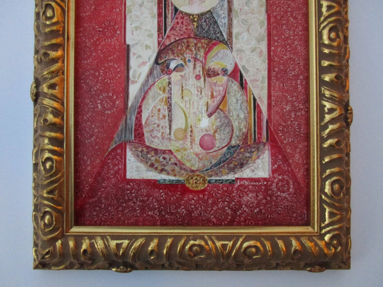 VINTAGE FRENCH? ART DECO STYLE PORTRAIT PAINTING EXPRESSIONISM WOMAN MODEL