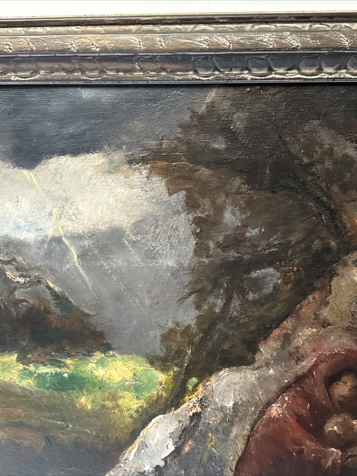 EUGENE HIGGINS PAINTING ANTIQUE EXPRESSIONIST STORM LANDSCAPE FAMILY WPA FAMOUS