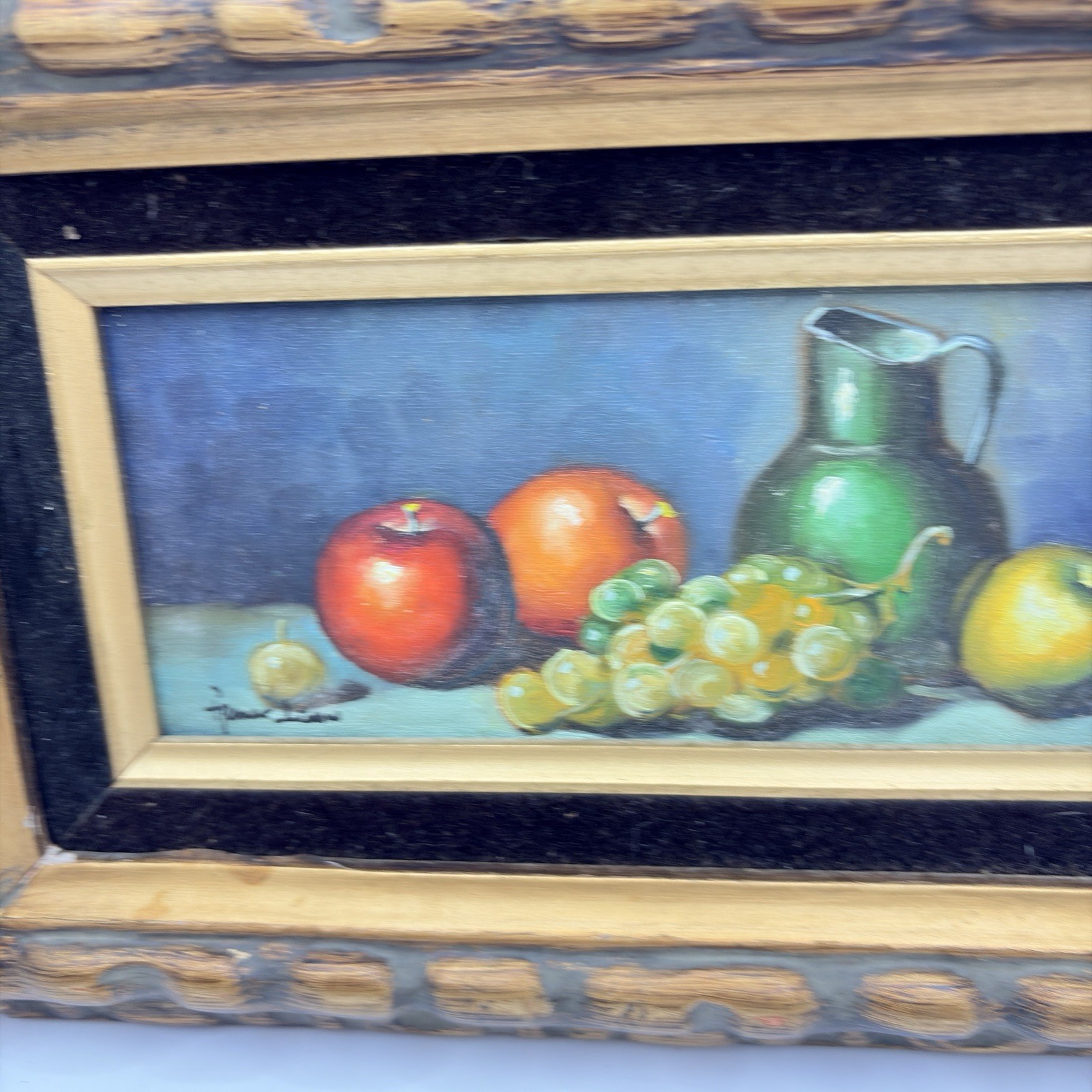 Frank Lean Original Still Life Oil Painting On Canvas Fruit Signed Framed