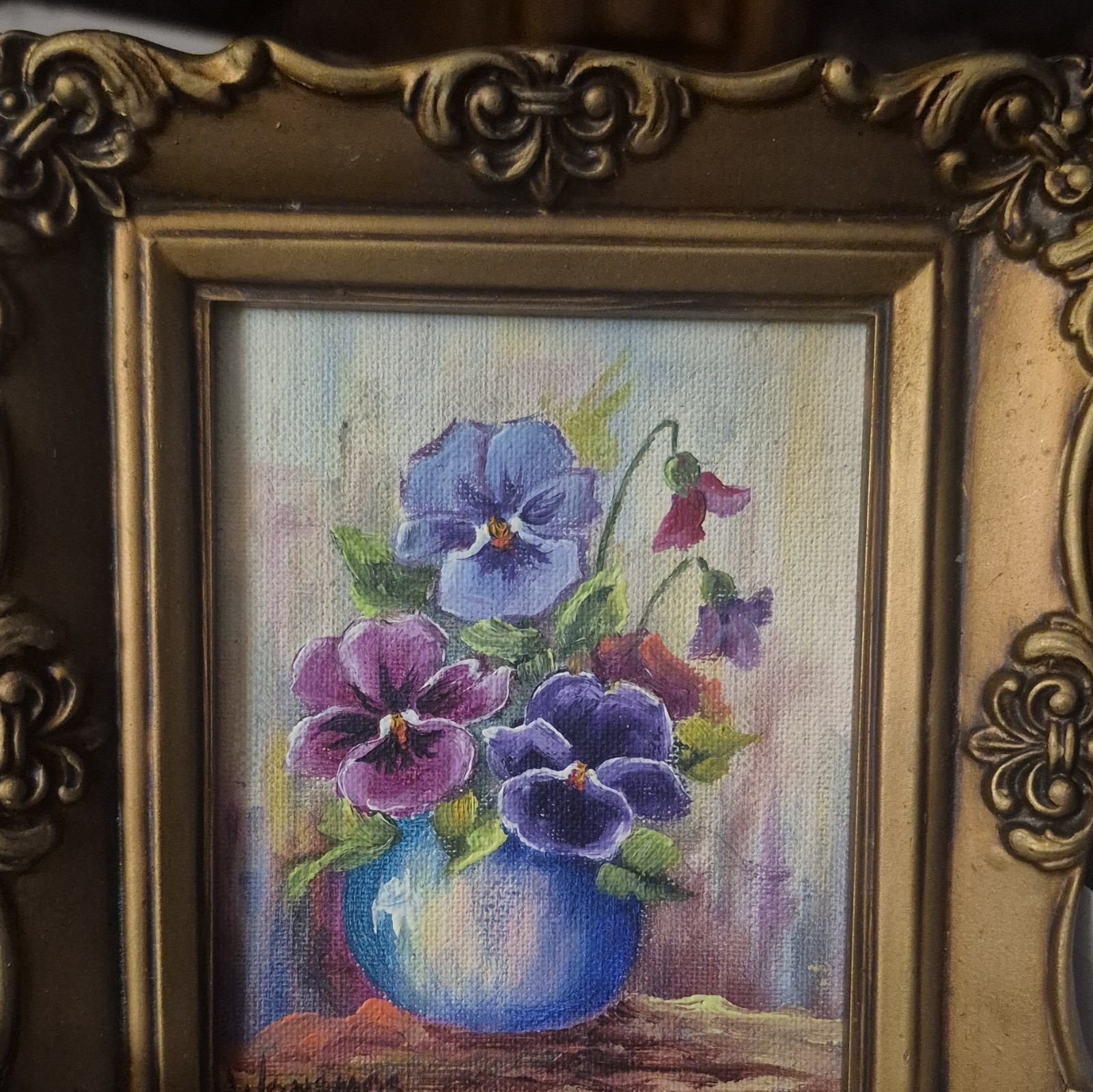 Wonsmos Signed 3-piece set in original frames Oil on Canvas