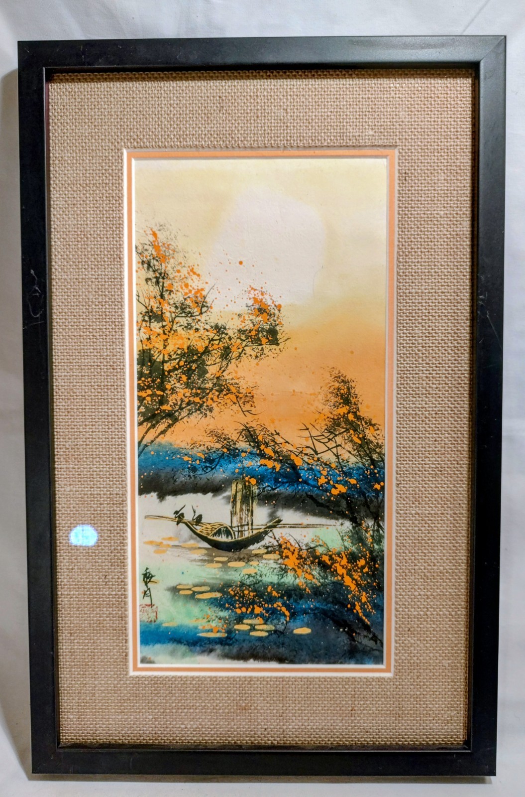 Chinese Original Watercolor Landscape Painting Signed Autumn Home Decor Art