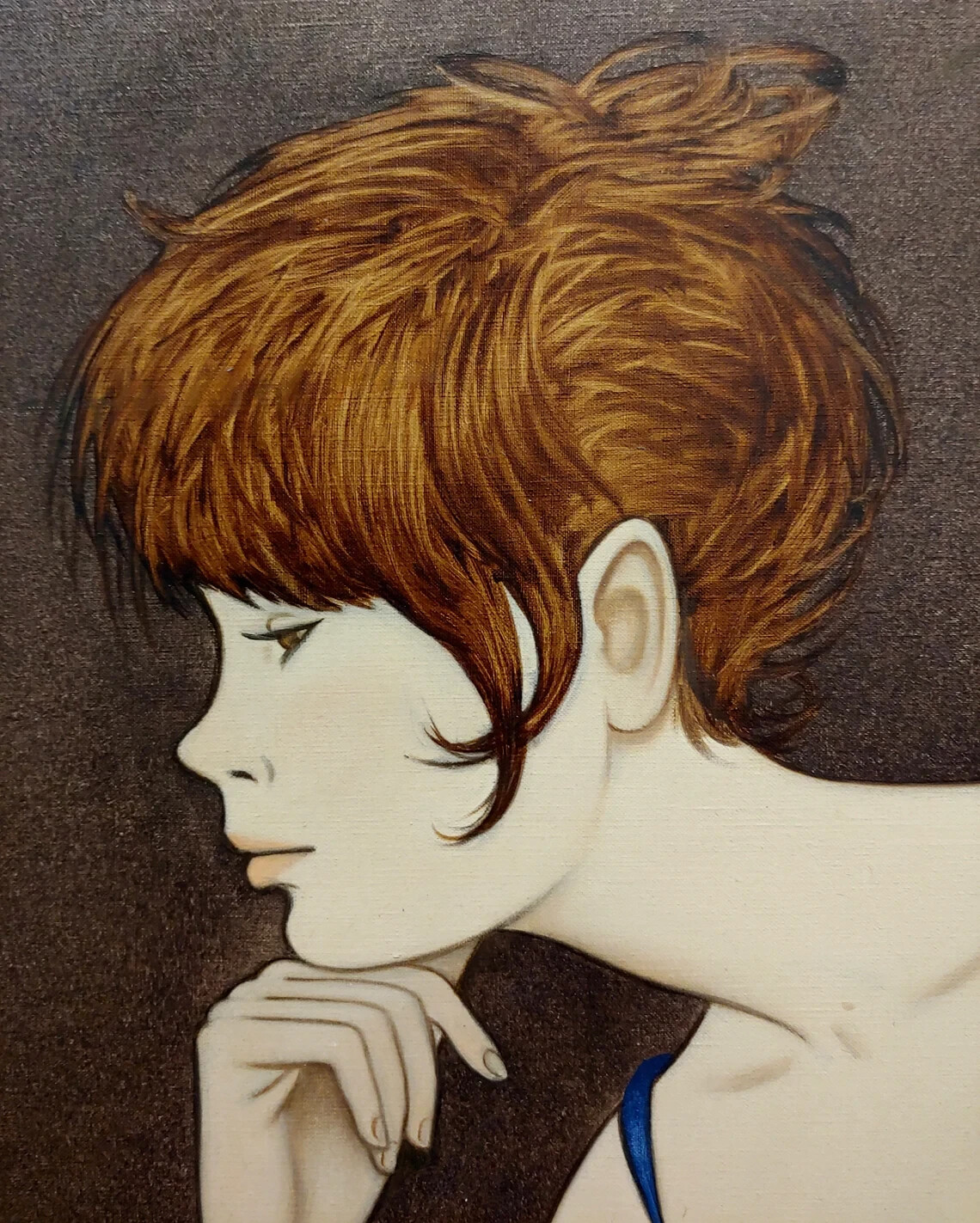 Philippe Noyer – Sexy Girl & a Monkey – Oil Painting