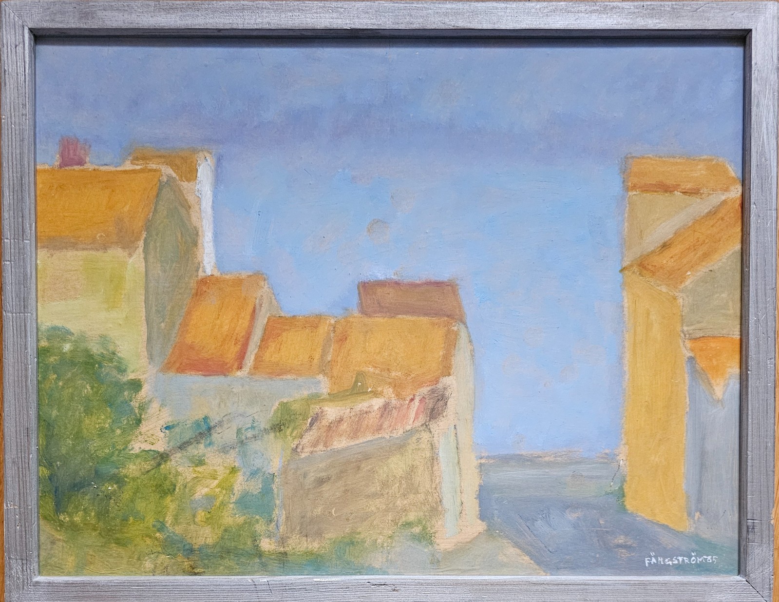 SWEDISH OIL PAINTING SÈTE FRANCE MEDITERRANEAN VILLAGE GUSTAV – FÄNGSTRÖM